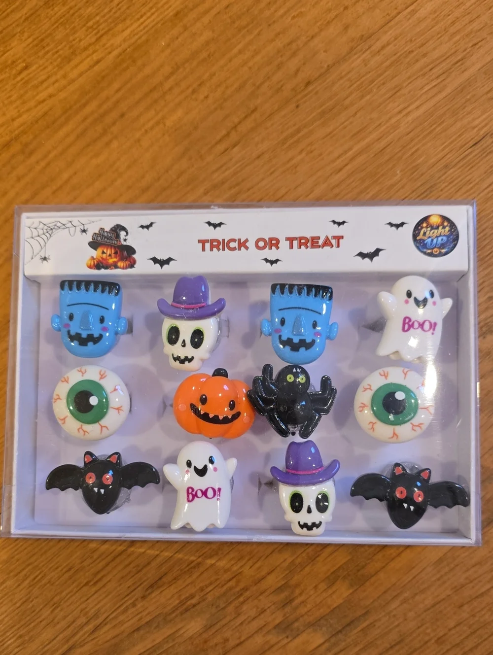 BULK Halloween Light-Up Rings - Assorted Ghosts, Pumpkins & Monsters